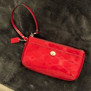 COACH red wristlet